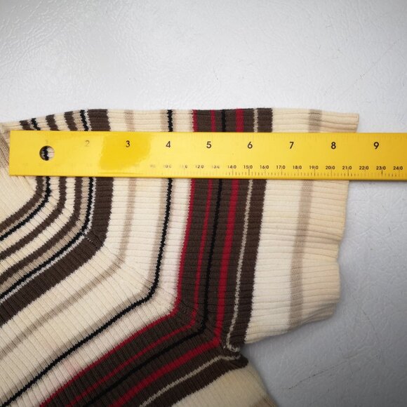 Denver Hayes Ladies Size 2XL Cream Tan Red Brown & Black Striped Sweater - Picture 8 of 9